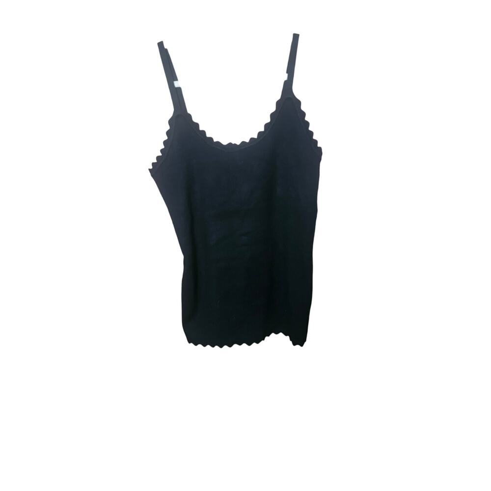 Perch sweater tank top with scalloped hem